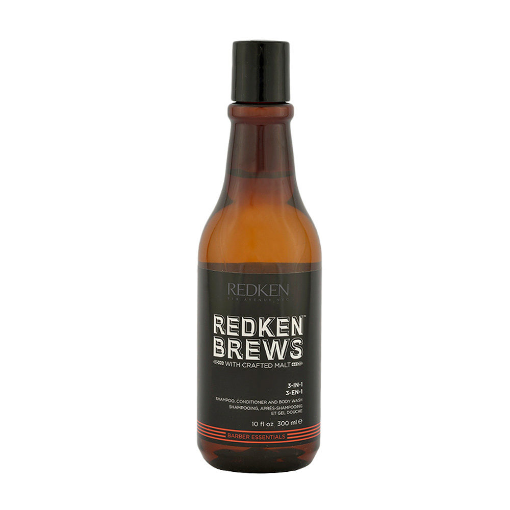 Redken Brews Man 3-IN-1 Shampoo, Conditioner e Bodywash 300ml - shampoo balsamo e bagnoschiuma