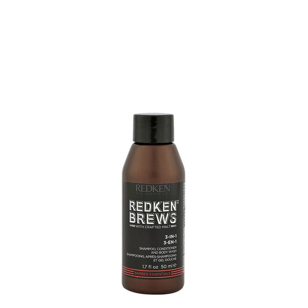 Redken Brews Man 3-IN-1 Shampoo, Conditioner e Bodywash 50ml - shampoo balsamo e bagnoschiuma