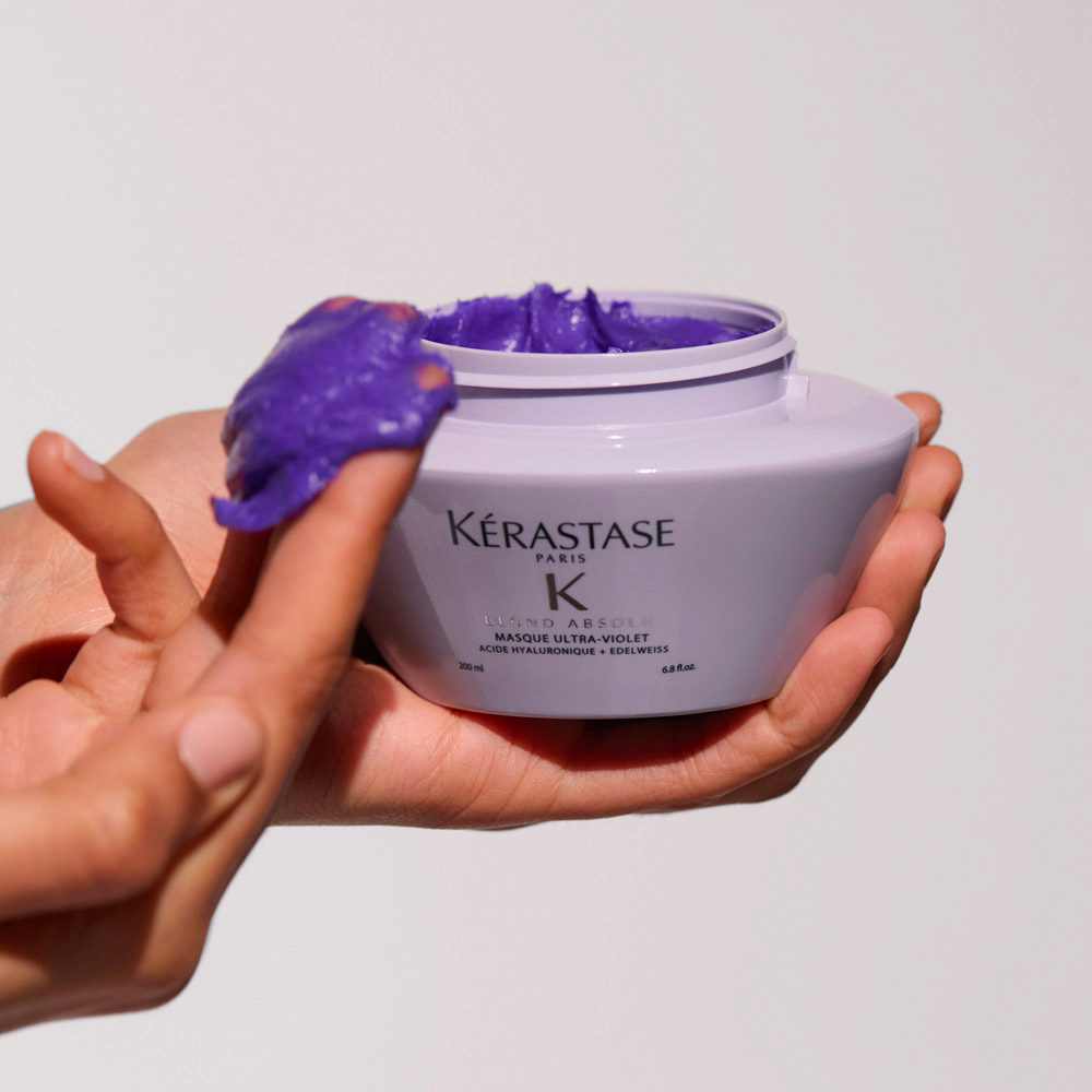 Kerastase Blond Absolu Masque Ultra Violet 200ml - maschera antigiallo capelli biondi, grigi, bianchi - immagine 3